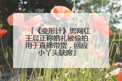 《变形计》男网红王晨正称婚礼被偷拍用于直播带货，回应小丫头缺席
