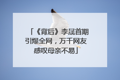 《背后》李晟首期引爆全网，万千网友感叹母亲不易