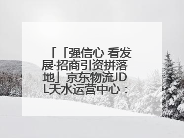 「强信心 看发展·招商引资拼落地」京东物流JDL天水运营中心：激活陇东南区域经济新引擎