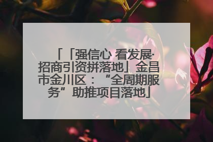 「强信心 看发展·招商引资拼落地」金昌市金川区：“全周期服务”助推项目落地
