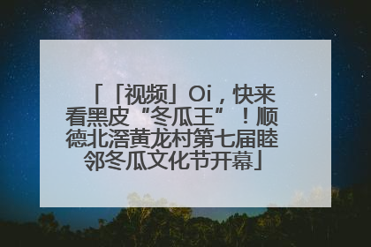 「视频」Oi，快来看黑皮“冬瓜王”！顺德北滘黄龙村第七届睦邻冬瓜文化节开幕