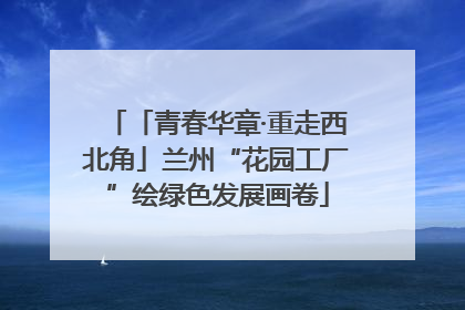 「青春华章·重走西北角」兰州“花园工厂”绘绿色发展画卷