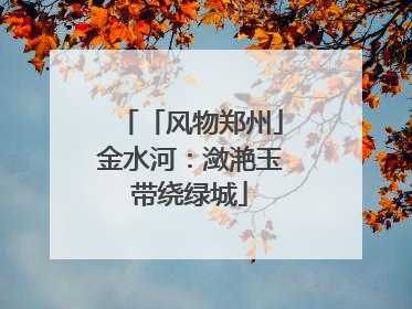 「风物郑州」金水河：潋滟玉带绕绿城