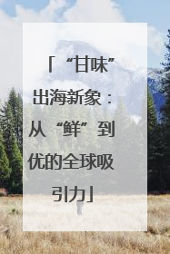 “甘味”出海新象：从“鲜”到优的全球吸引力