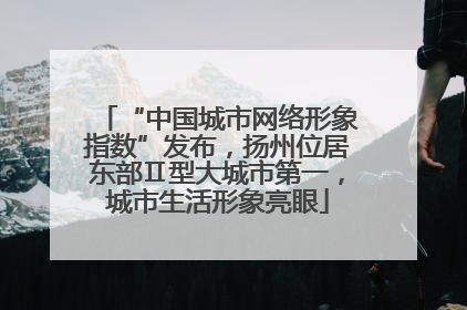 “中国城市网络形象指数”发布，扬州位居东部Ⅱ型大城市第一，城市生活形象亮眼