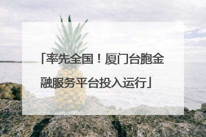 率先全国！厦门台胞金融服务平台投入运行