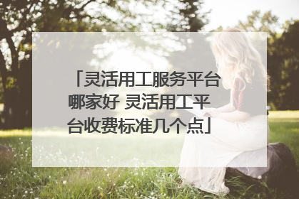 灵活用工服务平台哪家好 灵活用工平台收费标准几个点