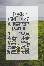 热化了 郑州一小学实测高温已达41.8℃，“昼蒸夜煮”注意防暑，警惕局地强对流和雷暴大风！