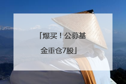 爆买！公募基金重仓7股