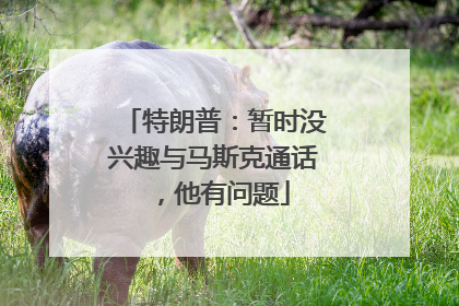 特朗普：暂时没兴趣与马斯克通话，他有问题