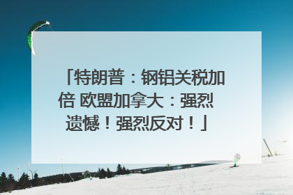 特朗普：钢铝关税加倍 欧盟加拿大：强烈遗憾！强烈反对！