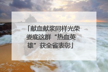 献血献浆同样光荣 娄底这群“热血英雄”获全省表彰