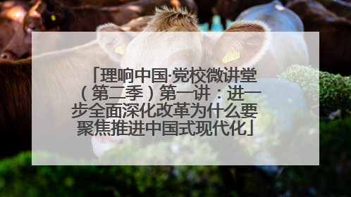 理响中国·党校微讲堂（第二季）第一讲：进一步全面深化改革为什么要聚焦推进中国式现代化