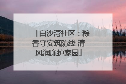 白沙湾社区：粽香守安筑防线 清风润廉护家园
