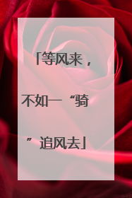 等风来，不如一“骑”追风去