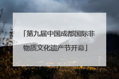 第九届中国成都国际非物质文化遗产节开幕