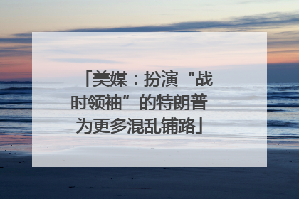 美媒：扮演“战时领袖”的特朗普为更多混乱铺路