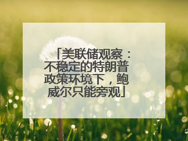 美联储观察：不稳定的特朗普政策环境下，鲍威尔只能旁观