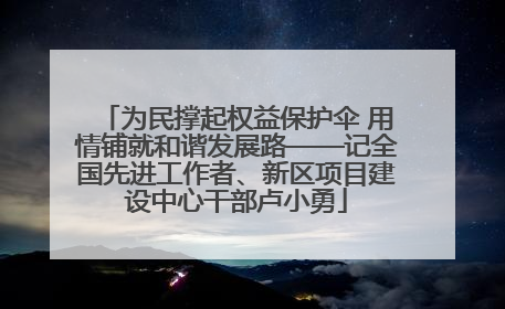 为民撑起权益保护伞 用情铺就和谐发展路——记全国先进工作者、新区项目建设中心干部卢小勇
