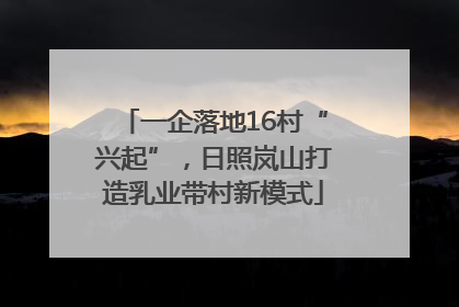 一企落地16村“兴起”，日照岚山打造乳业带村新模式