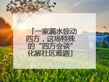 一家漏水惊动四方，这场特殊的“四方会谈”化解社区难题