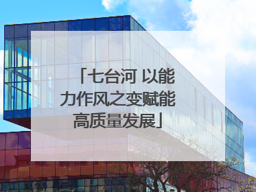 七台河 以能力作风之变赋能高质量发展