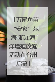 万尾鱼苗“安家”东海 浙江海洋增殖放流活动在台州启幕