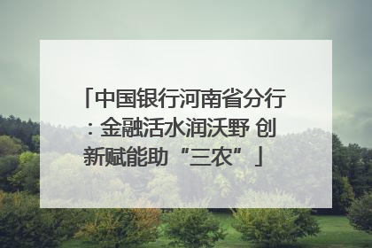 中国银行河南省分行：金融活水润沃野 创新赋能助“三农”