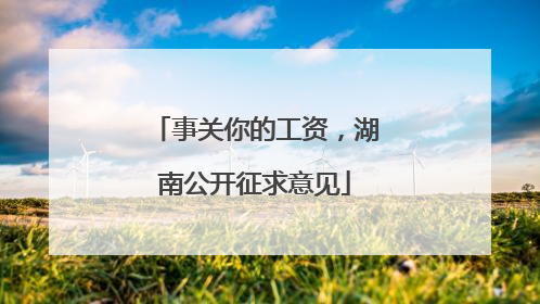 事关你的工资，湖南公开征求意见