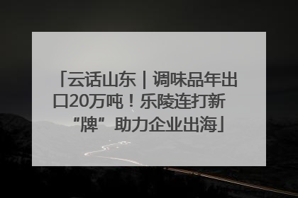 云话山东｜调味品年出口20万吨！乐陵连打新“牌”助力企业出海