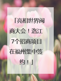 亮相世界闽商大会！洛江7个招商项目在福州集中签约！