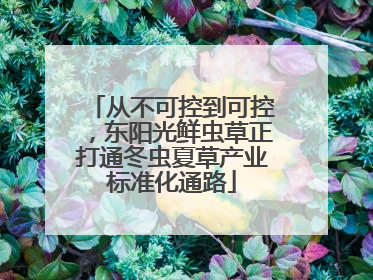 从不可控到可控，东阳光鲜虫草正打通冬虫夏草产业标准化通路