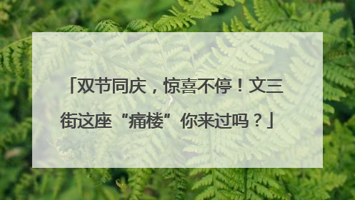 双节同庆，惊喜不停！文三街这座“痛楼”你来过吗？