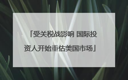 受关税战影响 国际投资人开始重估美国市场