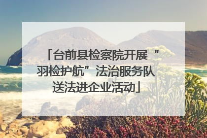 台前县检察院开展“羽检护航”法治服务队送法进企业活动