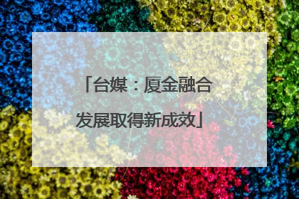 台媒：厦金融合发展取得新成效