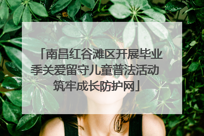 南昌红谷滩区开展毕业季关爱留守儿童普法活动 筑牢成长防护网