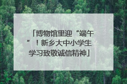 博物馆里迎“端午”！新乡大中小学生学习致敬诚信精神