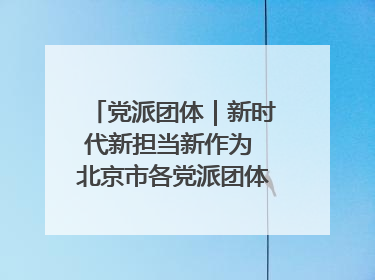 党派团体｜新时代新担当新作为 北京市各党派团体这么干！