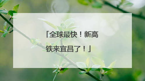 全球最快！新高铁来宜昌了！
