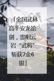 全国武林高手安龙论剑，贵阳云岩“武将”斩获7金6银