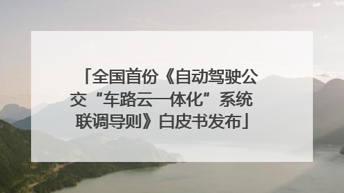 全国首份《自动驾驶公交“车路云一体化”系统联调导则》白皮书发布