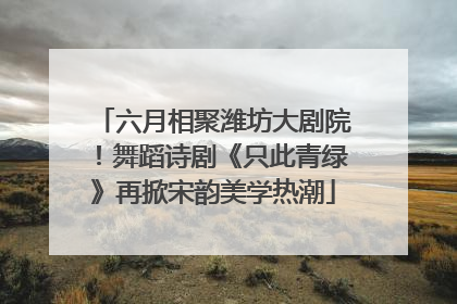 六月相聚潍坊大剧院！舞蹈诗剧《只此青绿》再掀宋韵美学热潮