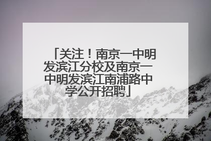 关注！南京一中明发滨江分校及南京一中明发滨江南浦路中学公开招聘