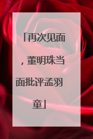 再次见面，董明珠当面批评孟羽童