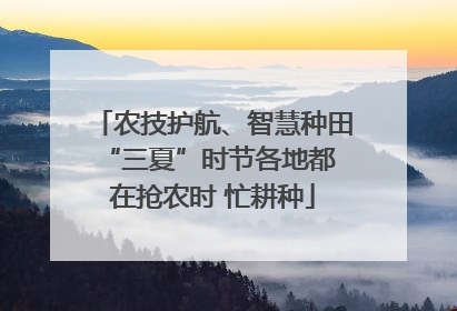 农技护航、智慧种田 “三夏”时节各地都在抢农时 忙耕种