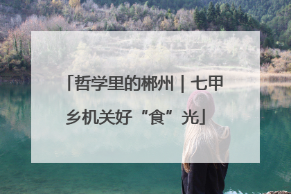 哲学里的郴州｜七甲乡机关好“食”光
