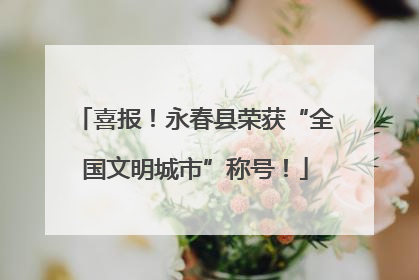 喜报！永春县荣获“全国文明城市”称号！