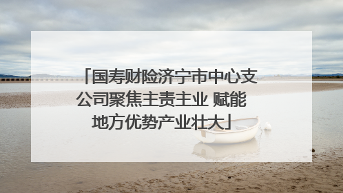 国寿财险济宁市中心支公司聚焦主责主业 赋能地方优势产业壮大