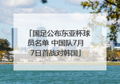 国足公布东亚杯球员名单 中国队7月7日首战对韩国